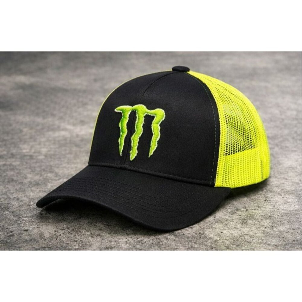 Monster Energy Hat Neon Snapback Pacific 104C Pro Model Trucker Cap